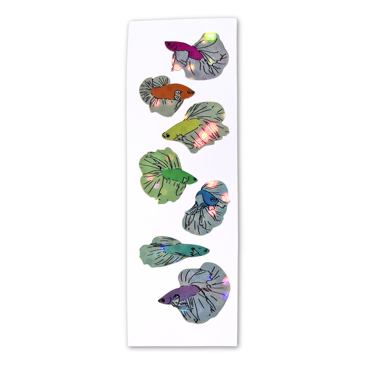 Holographic Dots Betta Fish Vintage Inspired Stickers