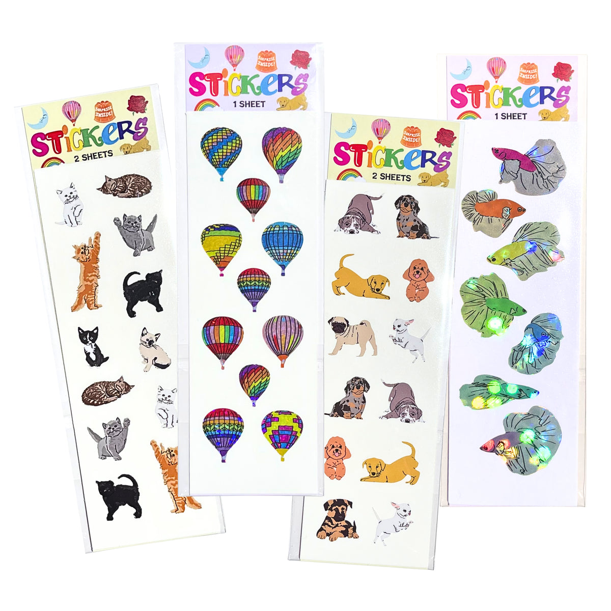 Micro Puppies Vintage Inspired Stickers