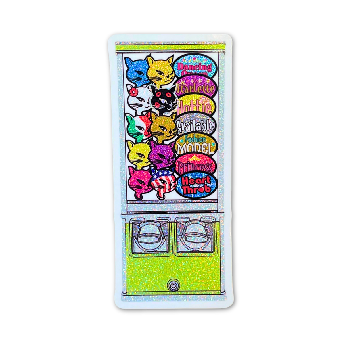 Fairydust Sparkle Vinyl Sticker Vending Machine Sticker, Nostalgia, Rainbow, Waterproof