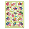 Bedazzled and Decorated Hermit Crabs Sticker Sheet, Vinyl, Rainbow, Glossy