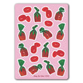 Strawberry Bon Bon Hard Candy Sticker Sheet, Vinyl, Glossy