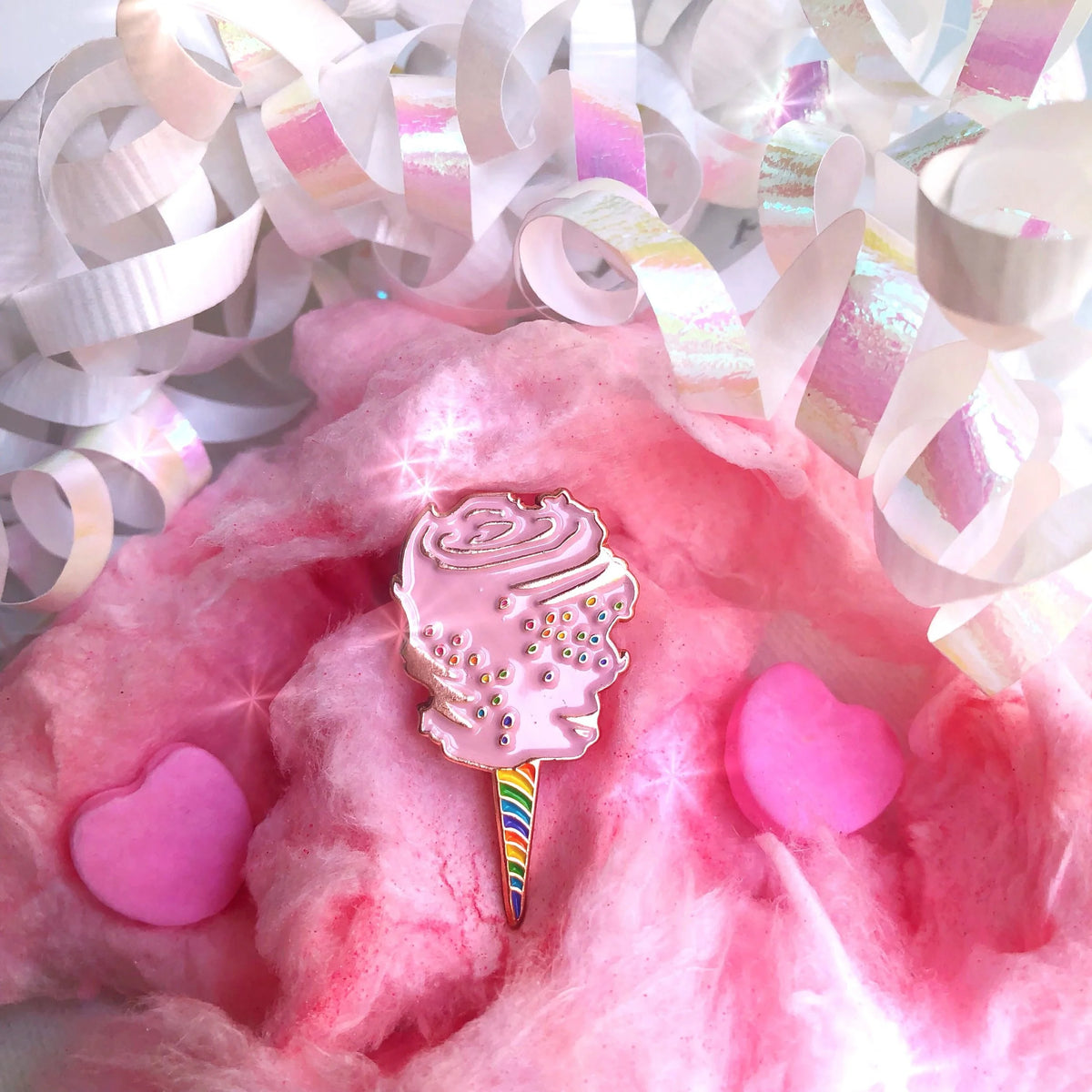 Pastel Pink Cotton Candy Enamel Pin