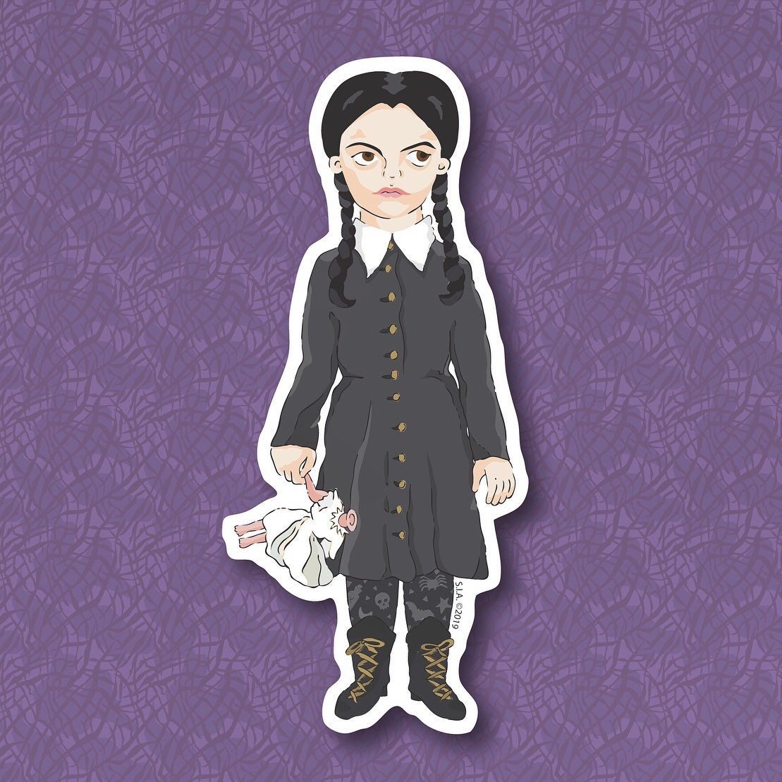 Wednesday Addams Vinyl Sticker