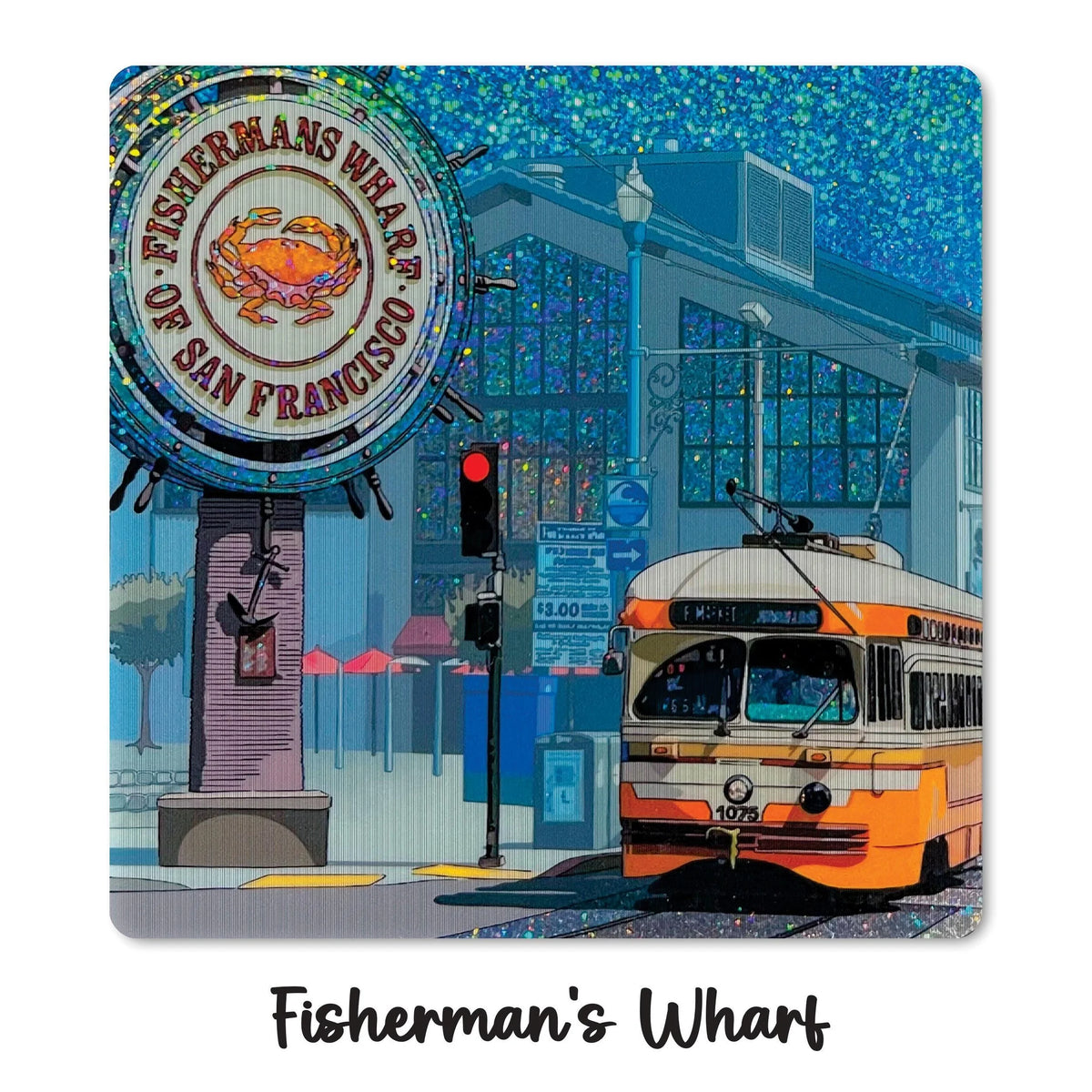 San Francisco Landmarks Sticker Collection, Super Sparkle, Vinyl, California, Weatherproof