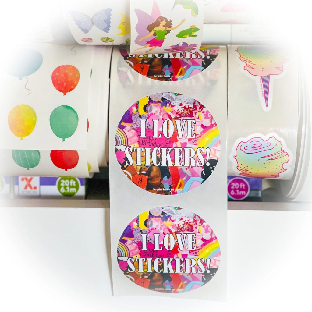 I Love Stickers Circle Collage Sticker
