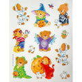 Vintage Hallmark Teddy Bears and Other Small Animals in Halloween Costumes Sticker Sheet, Trick or Treat