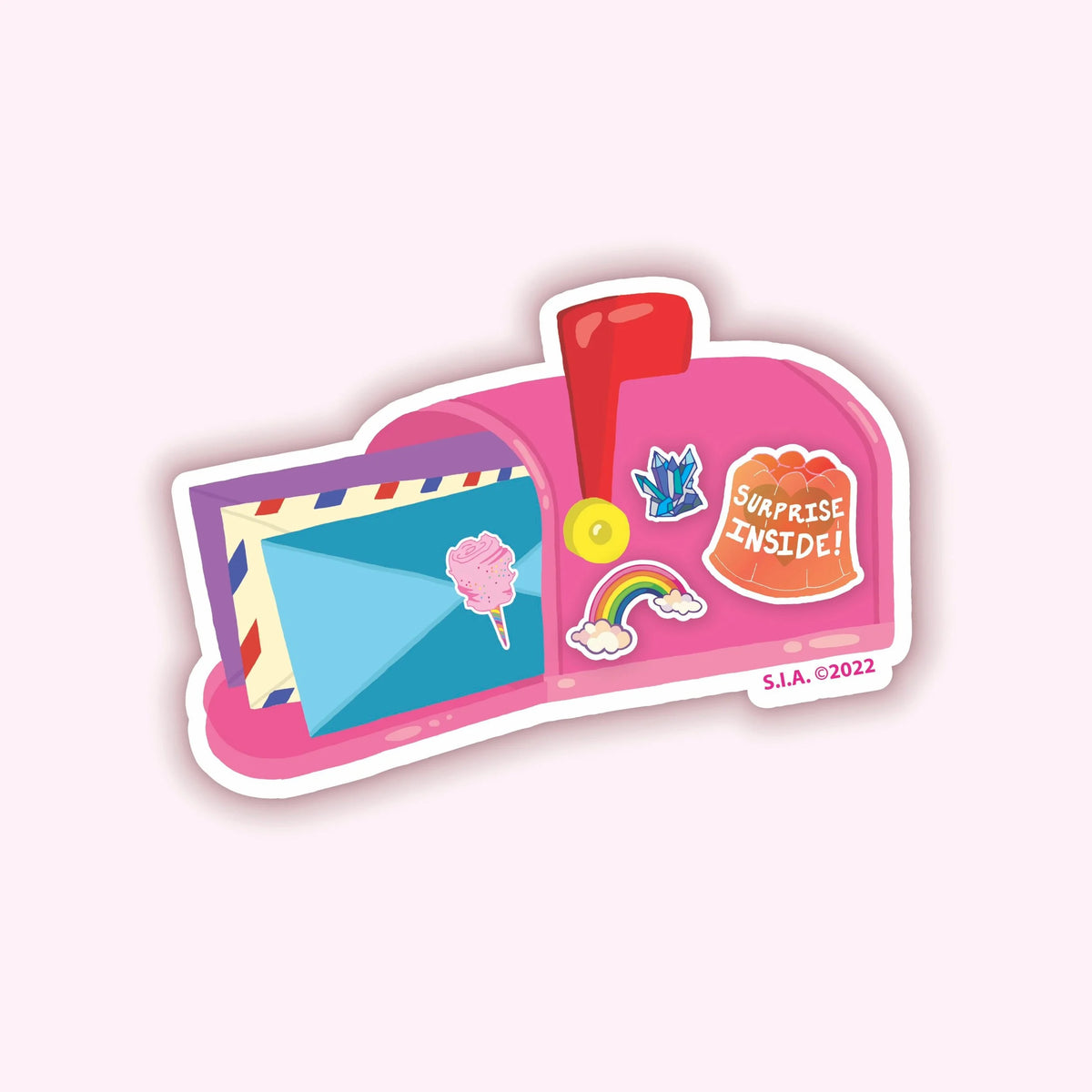 Pink Snail Mail Mailbox Vinyl Sticker