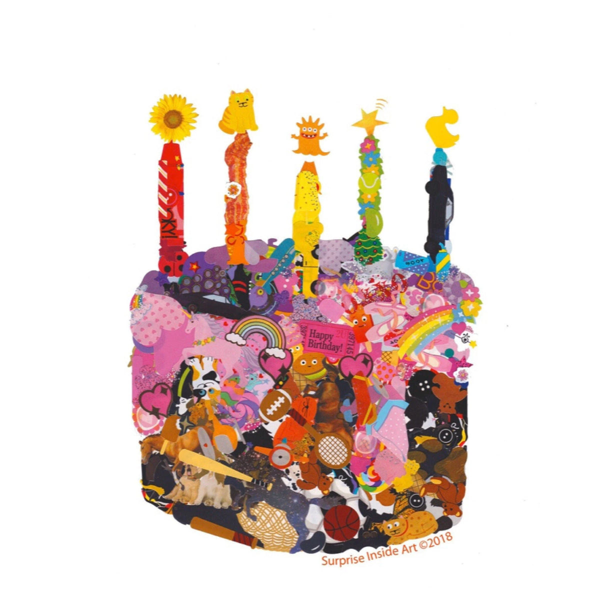 Birthday Cake Collage, 5x7 Metallic Photo Print
