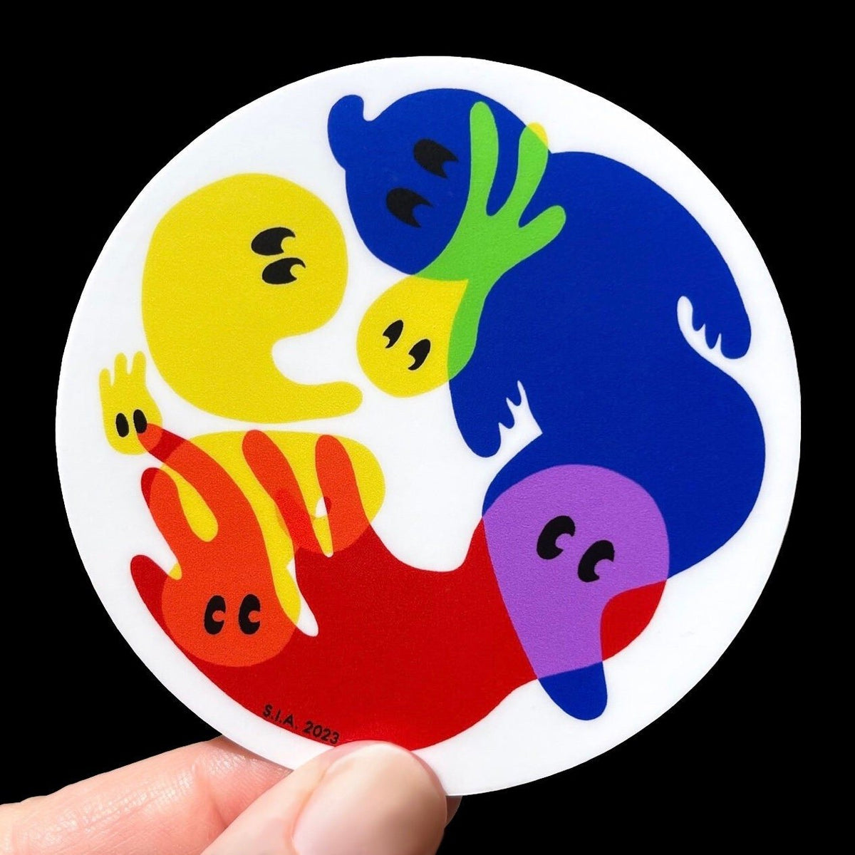 Ghost Color Wheel Vinyl Stickers, Rainbow, Halloween