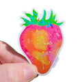 Splatter Paint Strawberry Vinyl Sticker
