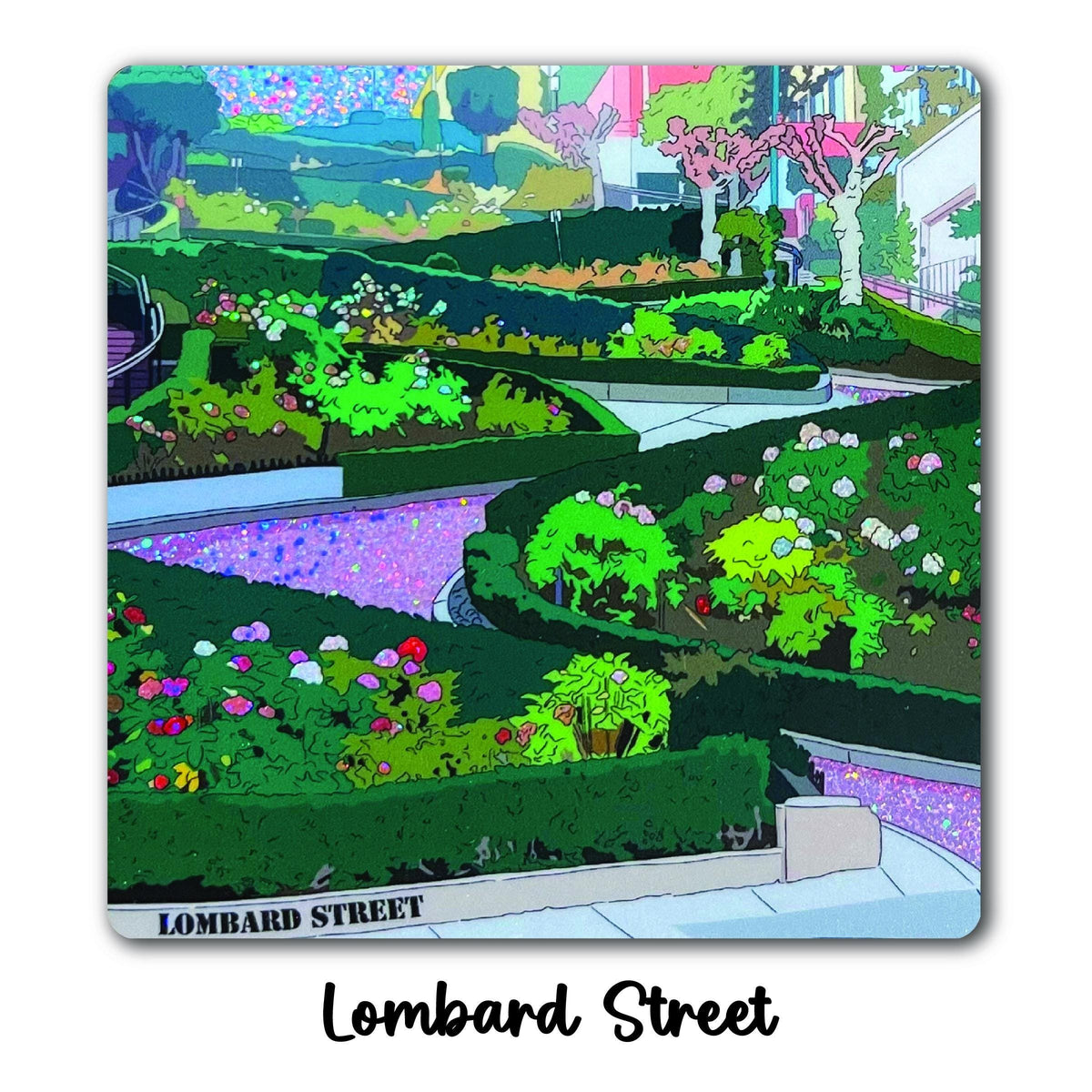San Francisco Landmarks Sticker Collection, Super Sparkle, Vinyl, California, Weatherproof