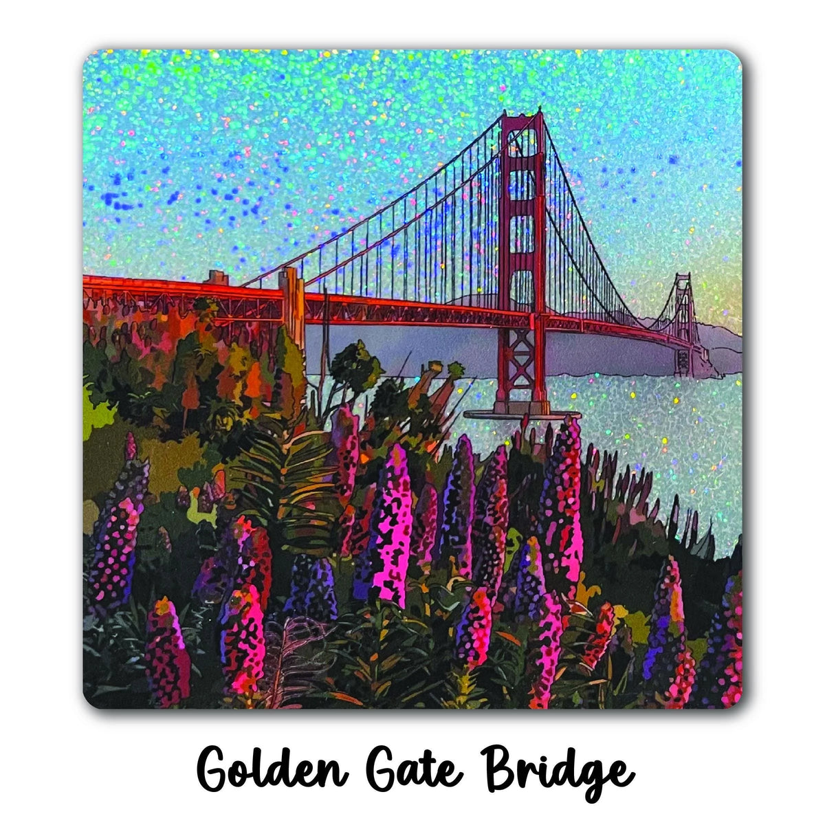 San Francisco Landmarks Sticker Collection, Super Sparkle, Vinyl, California, Weatherproof