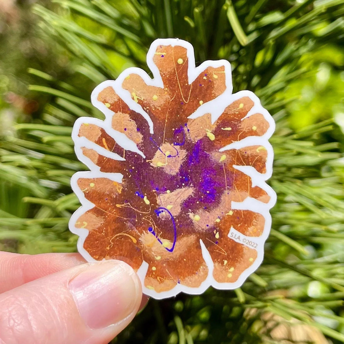 Splatter Paint Pinecone Vinyl Sticker
