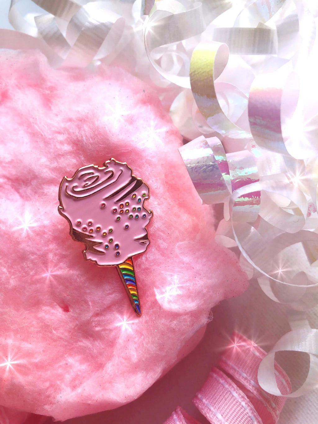 Pastel Pink Cotton Candy Enamel Pin