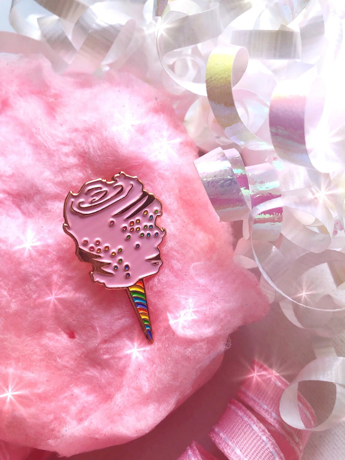 Pastel Pink Cotton Candy Enamel Pin