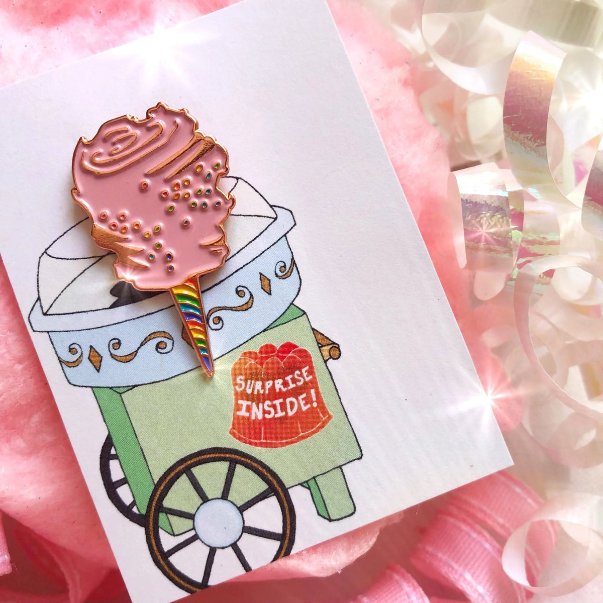 Pastel Pink Cotton Candy Enamel Pin