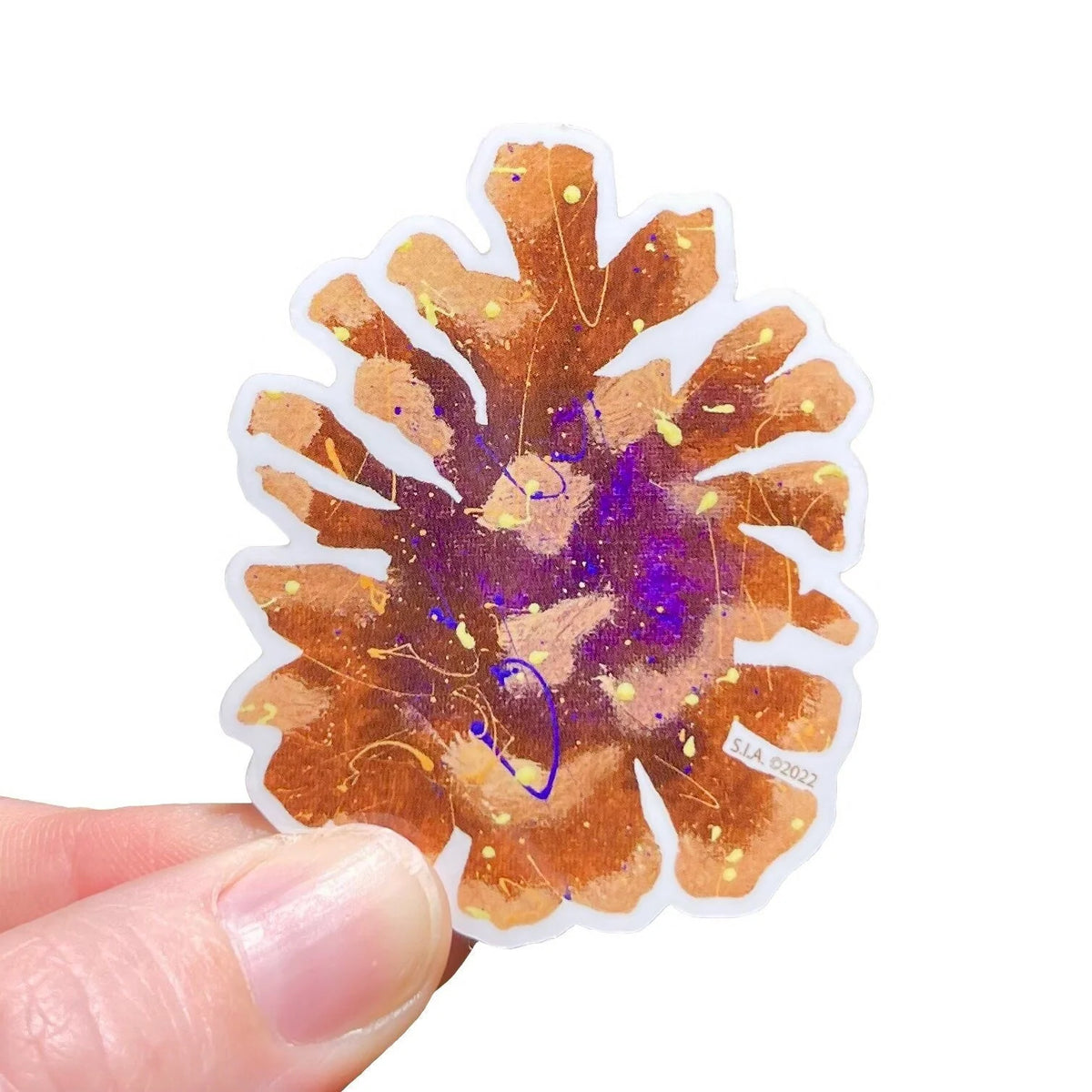 Splatter Paint Pinecone Vinyl Sticker