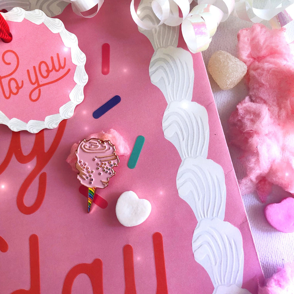 Pastel Pink Cotton Candy Enamel Pin