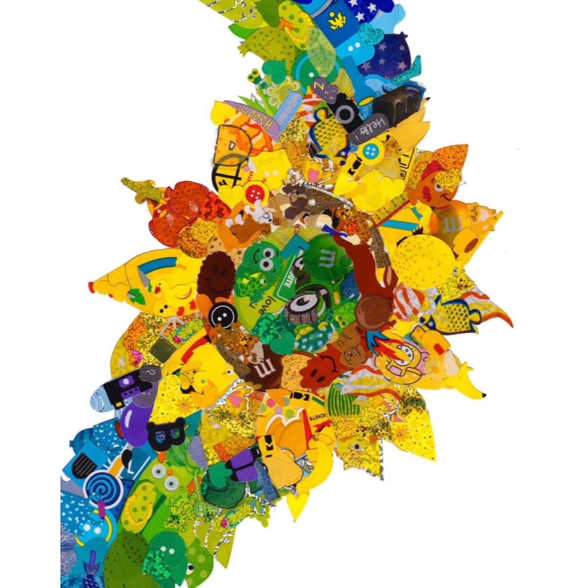 Sunflower Sticker Collage, 5x7 Metallic Photo Print