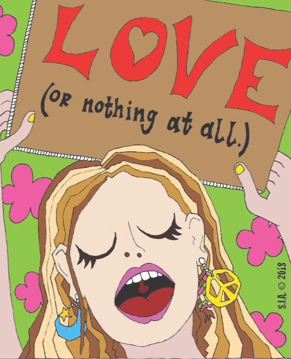 LOVE (or nothing at all.) Illustration Sticker